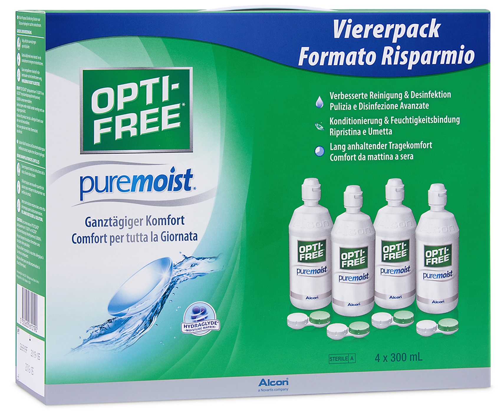 Opti-Free Pure Moist 4x 300ml/4 Behälter